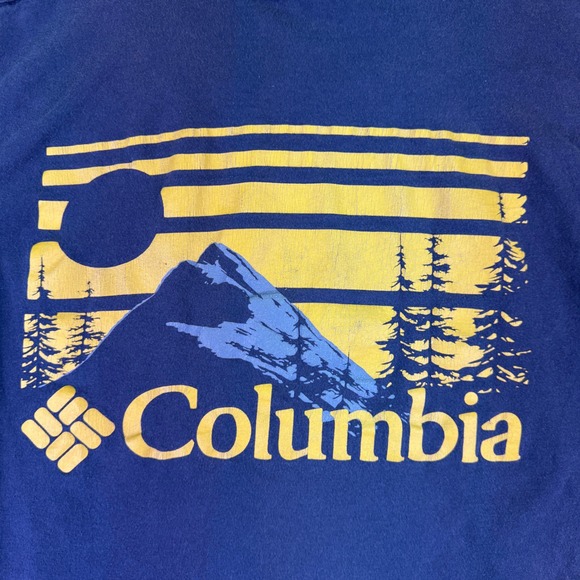 Columbia Other - Columbia Shirt Men's Small Gorpcore Graphic‎ Tee Mountain Blue Short Sleeve